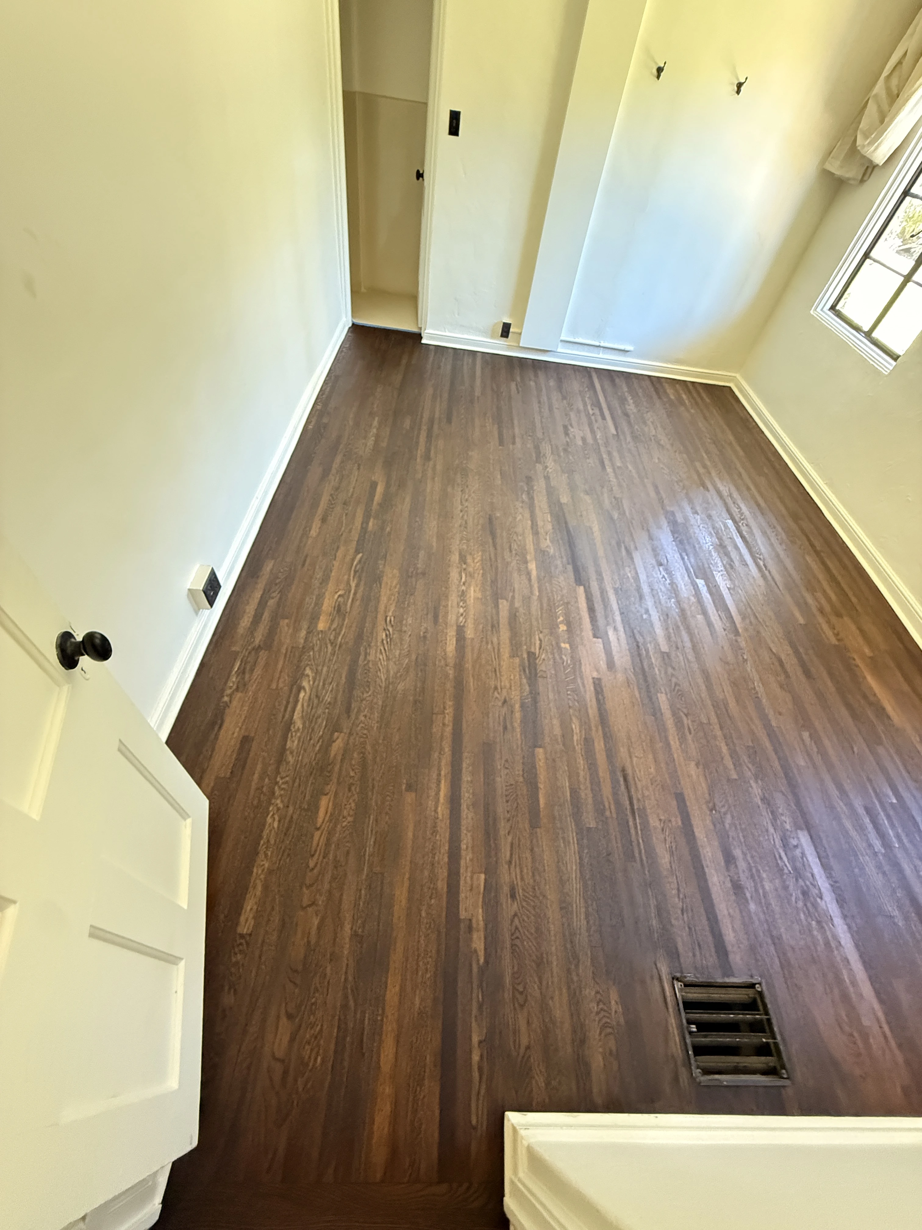 Newly installed hardwood floor in an Inland Empire home
