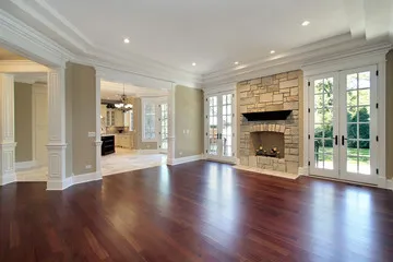 Hardwood flooring across a large Rialto living space