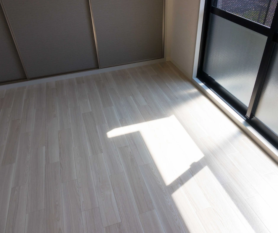 Close-up detail of laminate flooring grain