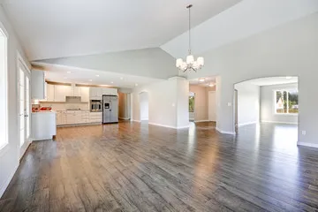 Laminate flooring across a large Rialto room